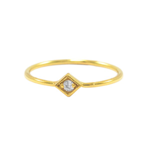 18K Gold 0.03 Ct. Solitaire Natural Diamond Ring Fine Valentine's  Fine Jewelry