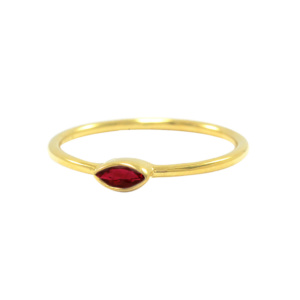 14K Gold 0.20 Ct. Solitaire Natural Marquise Shape Ruby Ring Valentine's Jewelry