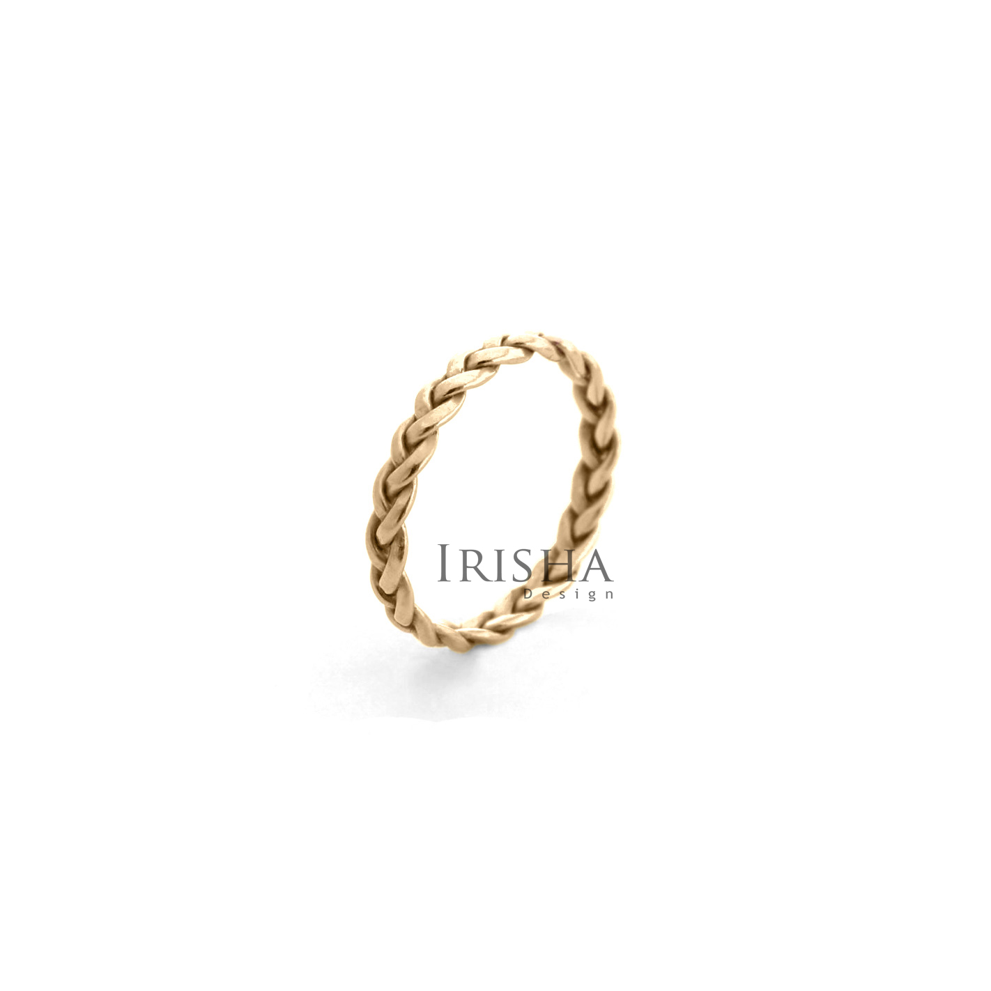 14K Solid Gold Braided Ring Handmade Fine Jewelry