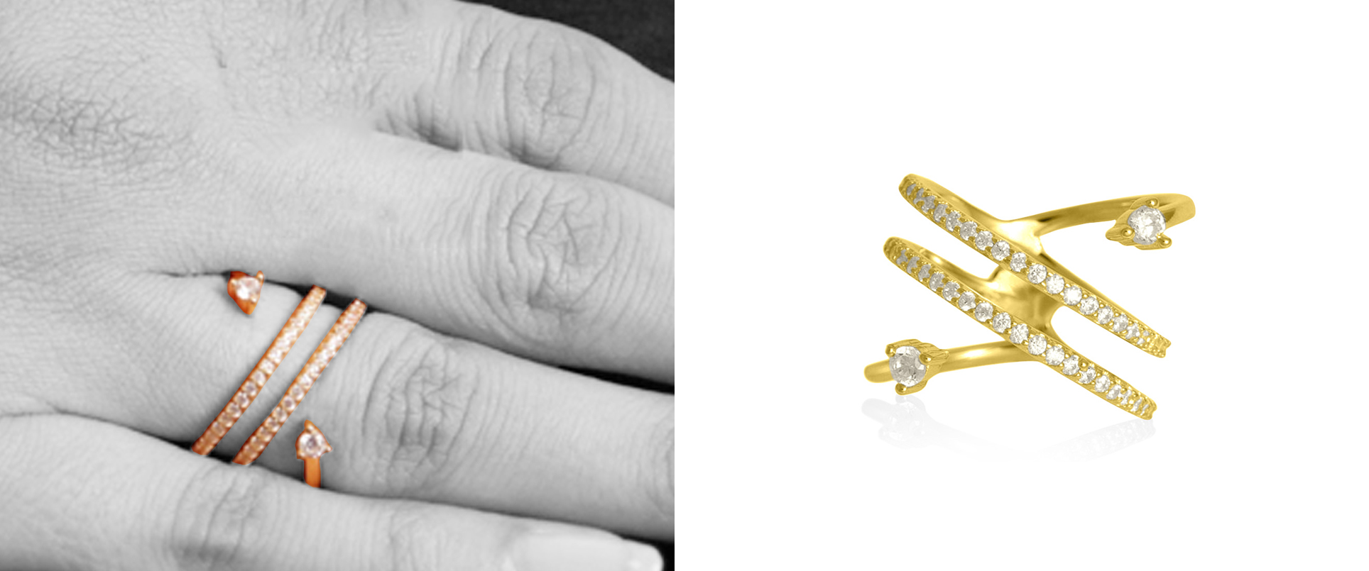 14K Gold 0.28 Ct. Genuine Diamond Brilliant Spiral Delicate Ring Fine Jewelry