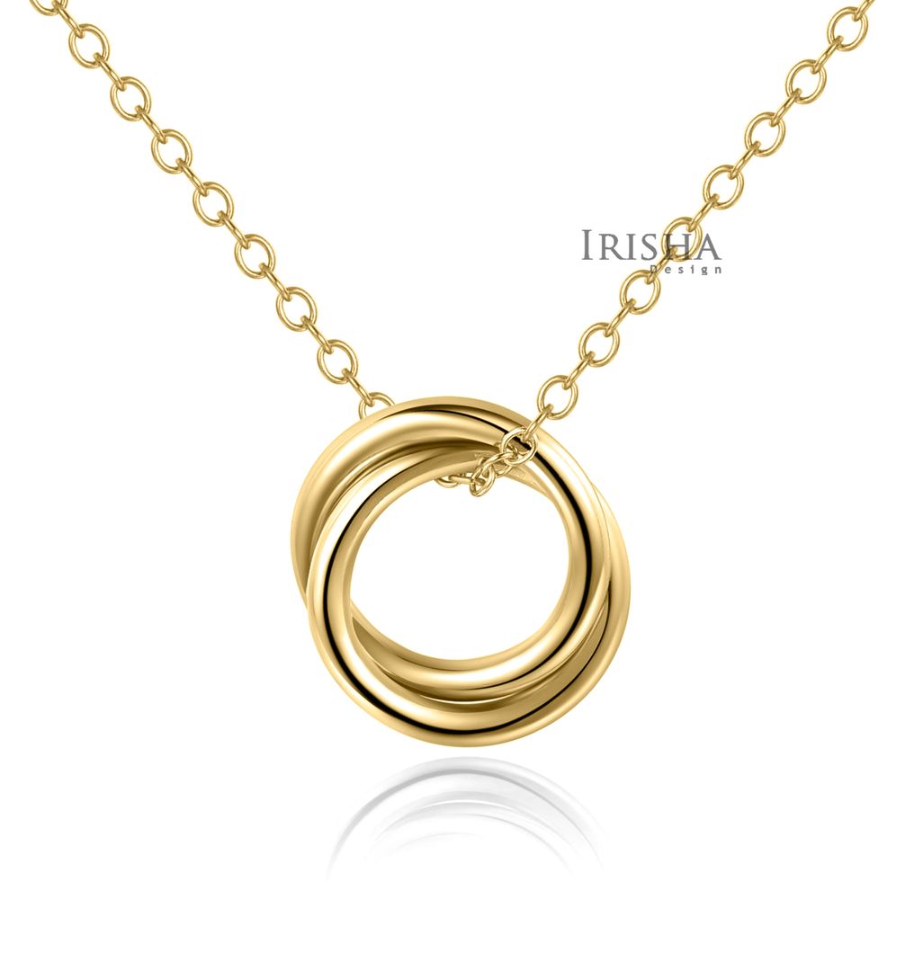 14K Solid Plain Gold Love Knot Pendant Necklace Fine Handmade Fine Jewelry