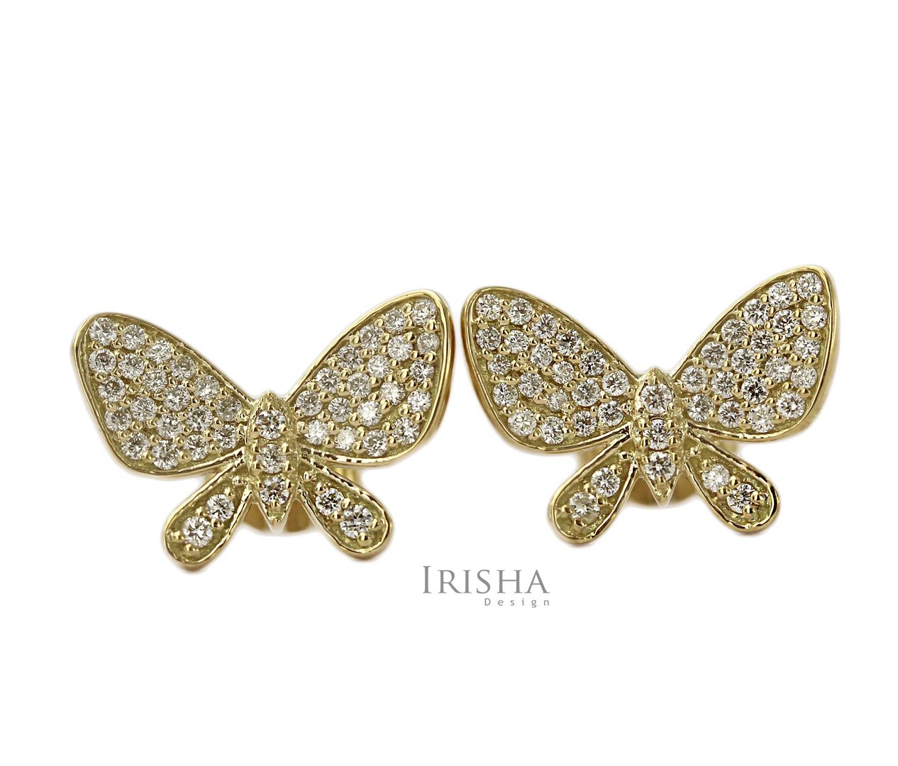 14K Gold 0.45 Ct. Genuine Diamond Butterfly Fine Stud Earring Gift For Loved One