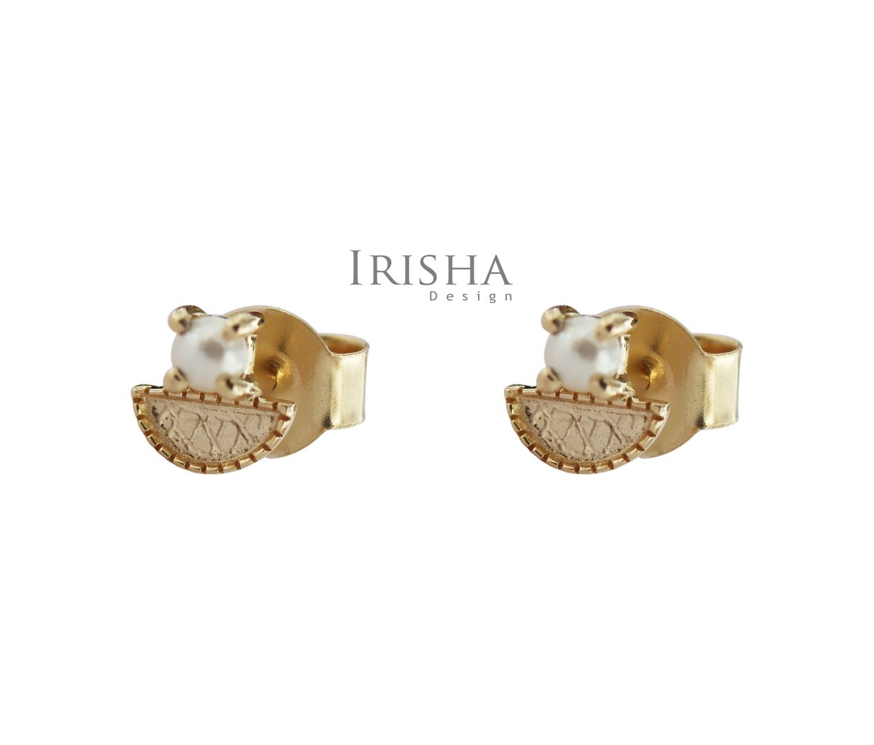 14K Gold Genuine Freshwater Pearl Gemstone Mini Studs Earrings Fine Jewelry