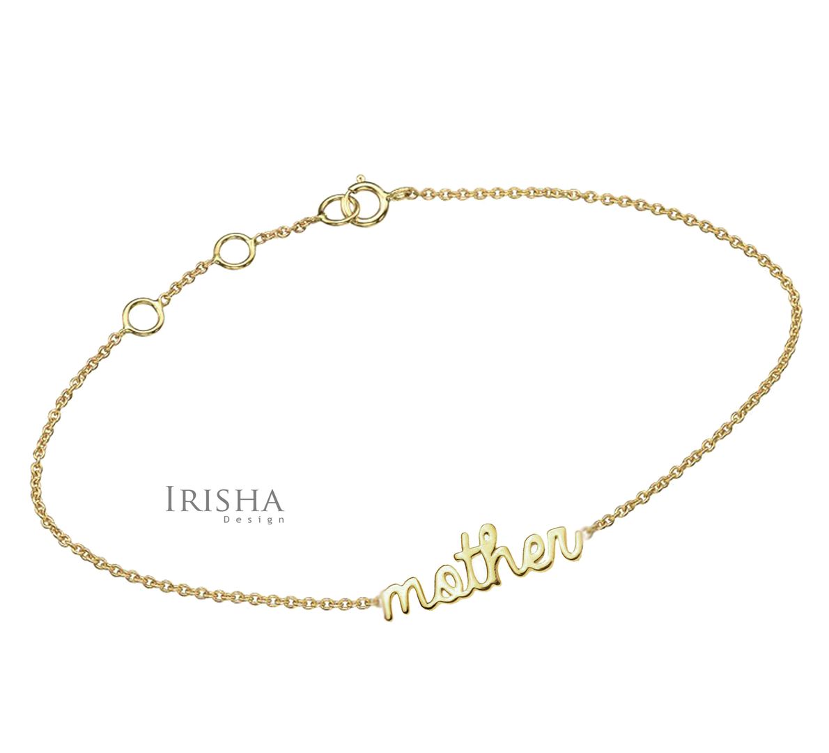 Mother Daughter Signature Bracelet Set Best Gift in 14K Solid Gold (2 pcs)