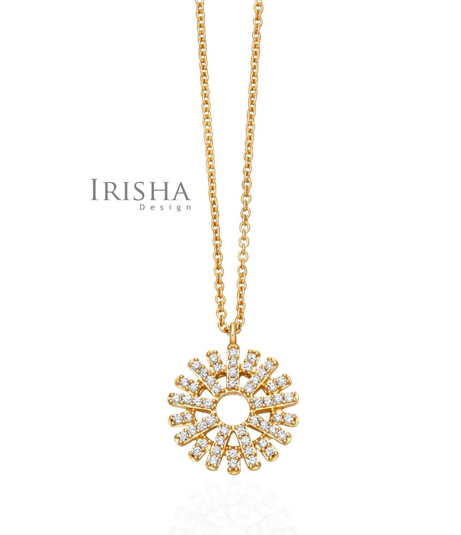 VS Clarity 0.27 Ct. Genuine Diamond Sun Charm Necklace 14K Gold Fine Jewelry