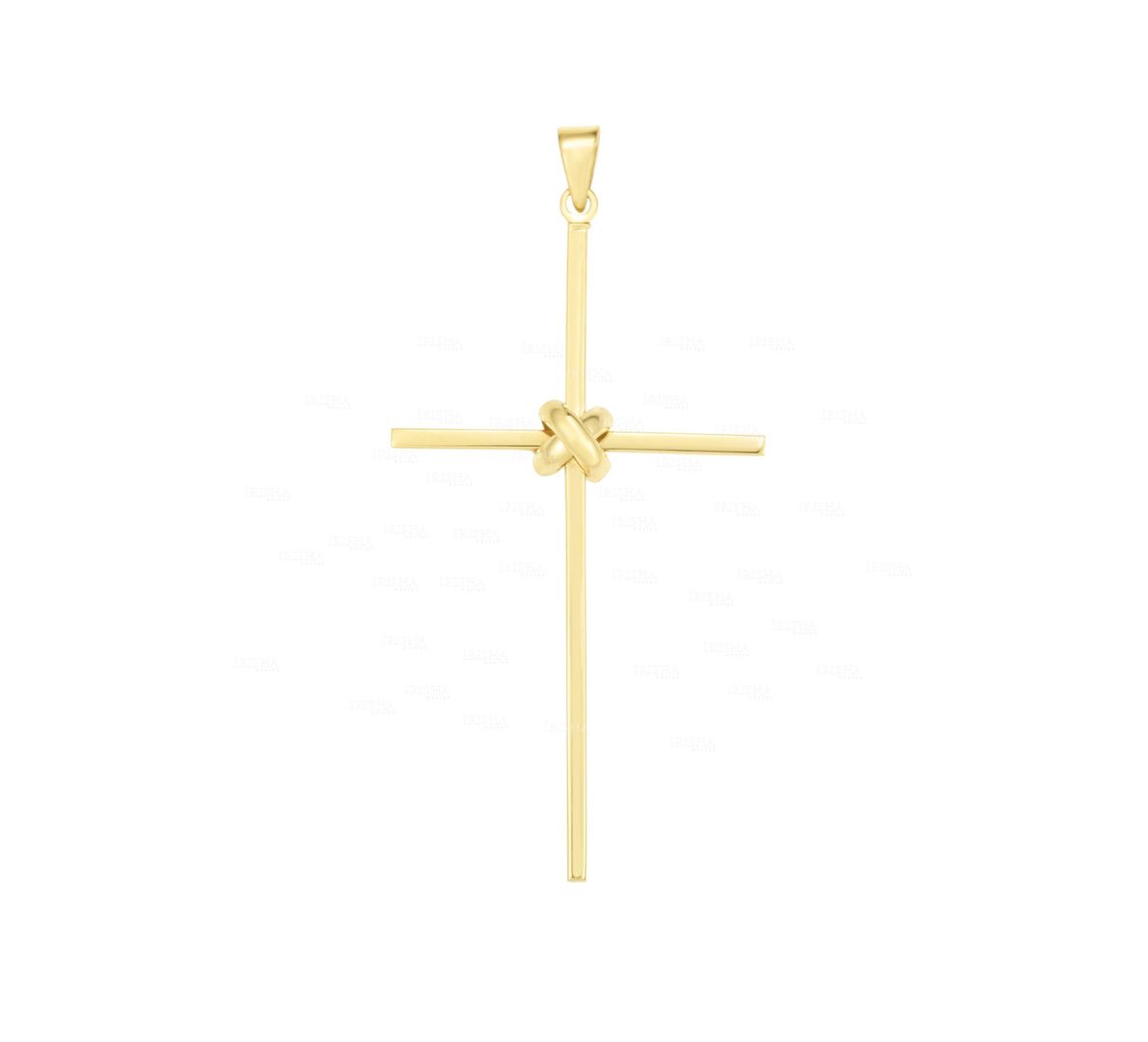 14K Solid Yellow Gold Knot Cross Jesus Piece Pendant Christmas Gift Fine Jewelry