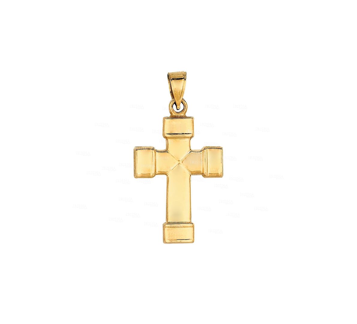 14K Solid Yellow Gold Small Crucifix Cross Pendant Christmas Gift Fine Jewelry
