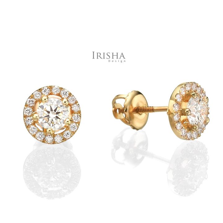 VS Clarity 0.50 Ct. Genuine Diamond Round Studs Earrings 14K Gold Fine Jewelry