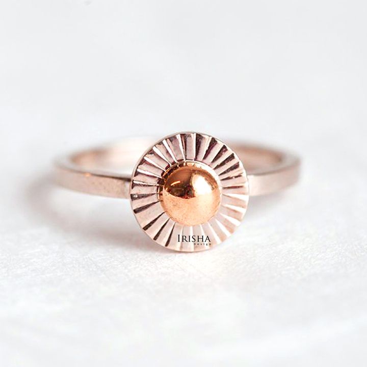 14K Solid Gold Sunshine Design Ring Fine Jewelry Christmas Gift Size-3 to 8 US