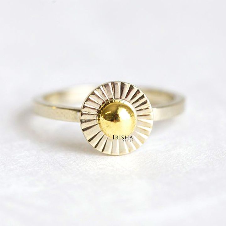 14K Solid Gold Sunshine Design Ring Fine Jewelry Christmas Gift Size-3 to 8 US