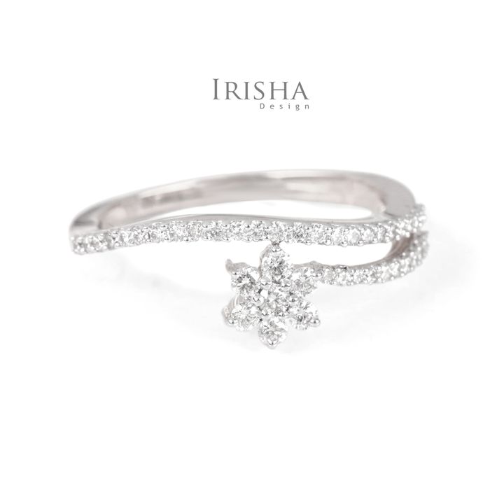 14K Gold 0.33 Ct. Genuine Diamond Floral Design Wedding Ring Fine Jewelry