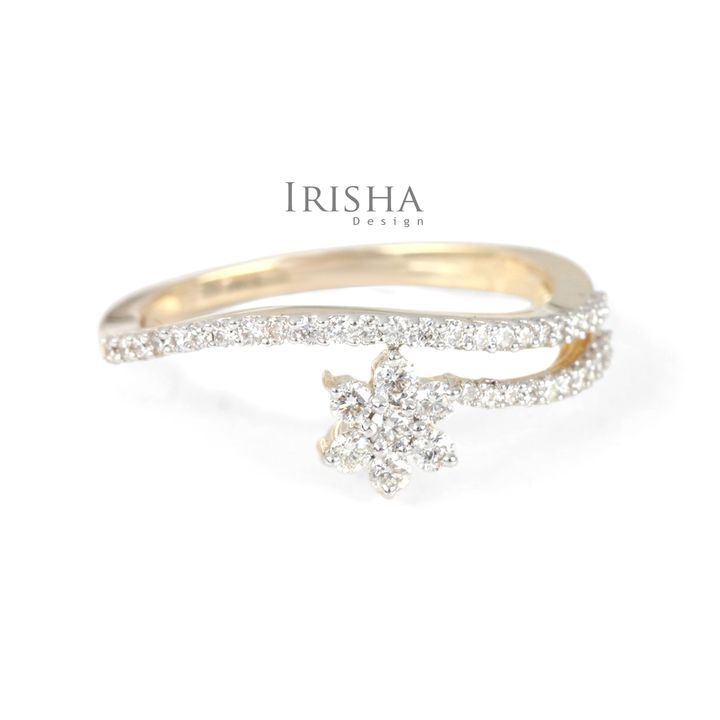 14K Gold 0.33 Ct. Genuine Diamond Floral Design Wedding Ring Fine Jewelry