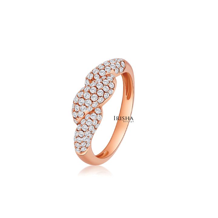 14K Gold 0.55 Ct. Genuine Diamond Knot Design Delicate Ring Fine Jewelry