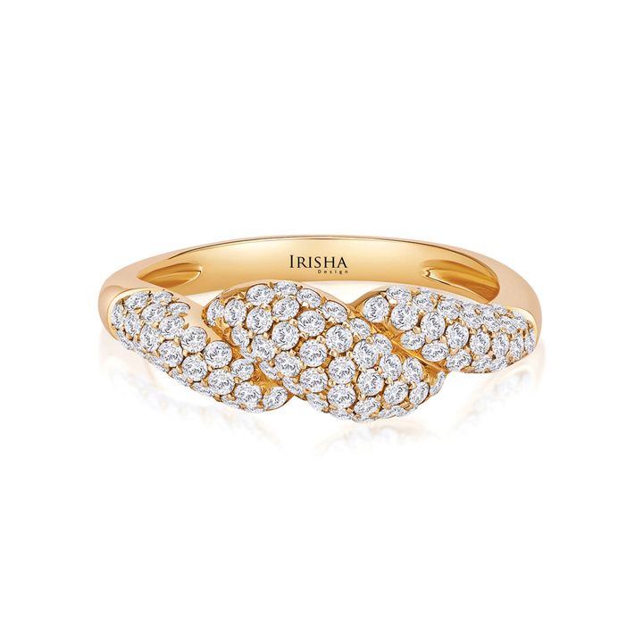 14K Gold 0.55 Ct. Genuine Diamond Knot Design Delicate Ring Fine Jewelry