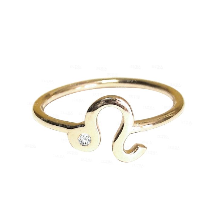 14K Gold 0.03 Ct. Genuine Diamond Snake Design Ring Fine Jewelry Size-3 to 8 US