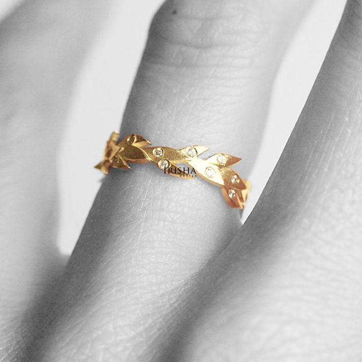 14K Gold 0.30 Ct. Genuine Diamond Tree Branch Leaf Design Ring Fine Jewelry