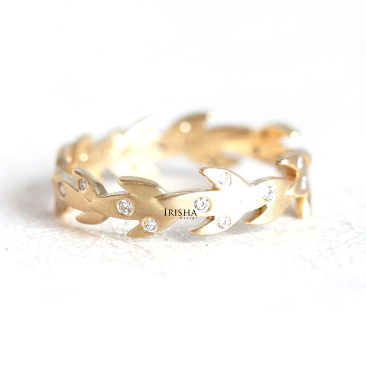 14K Gold 0.30 Ct. Genuine Diamond Tree Branch Leaf Design Ring Fine Jewelry