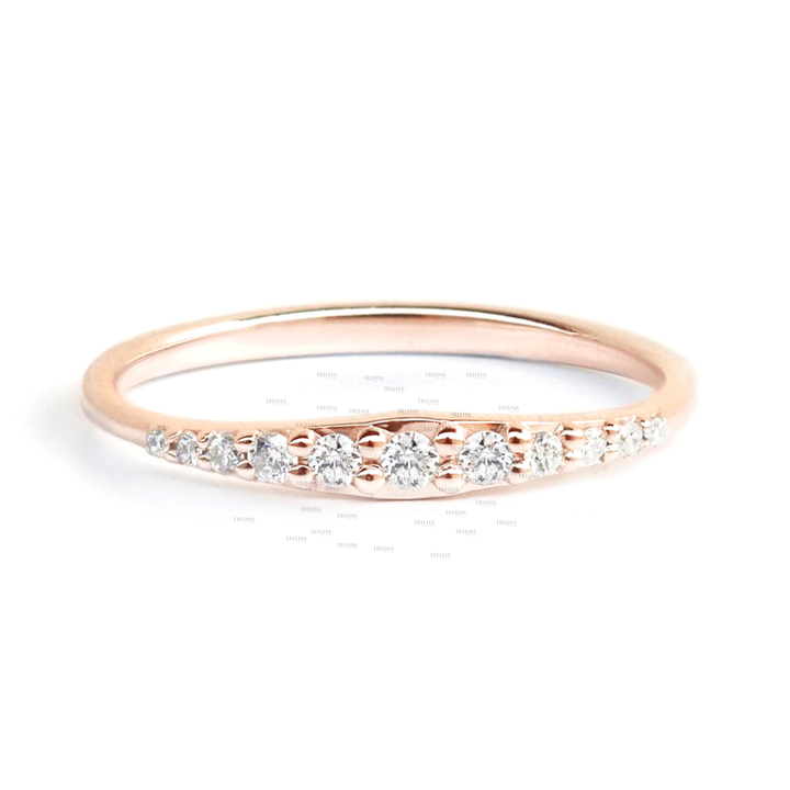 14K Gold 0.15 Ct. Genuine Diamond Ring Fine Jewelry Valentine's Gift For Her