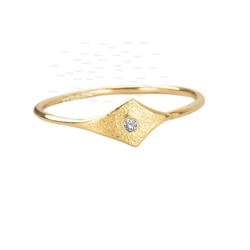 14K Gold 0.01 Ct. Genuine Diamond Evil Eye Design Ring Fine Jewelry Size- 3 to 9