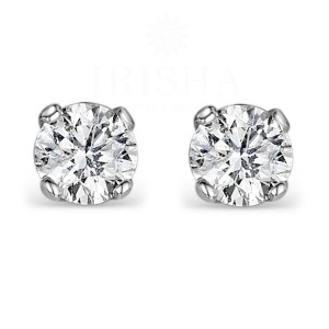 14K Gold 2.00 Ct. Genuine VS Clairty F-G Diamond Wedding Bridal Studs Earrings
