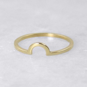 14K Solid Plain Gold Horseshoe Design Ring Fine Jewelry Size- 3 to 8 US