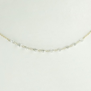 14K Yellow Gold Genuine Drilled Diamond Necklace Fine Jewelry Anniversary Gift