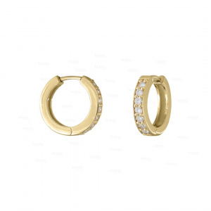 0.21 Ct. Genuine Diamond Statement Hoop Earrings in 14k Gold Jewelry