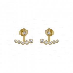 14K Gold 0.27 Ct. Genuine Diamond Jacket Studs Earrings Fine Jewelry-New Arrival
