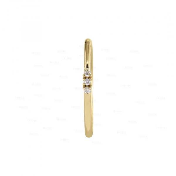 0.03 Ct. Genuine Three Diamond Minimalist Stacking Ring in 14k Gold Fine Jewelry