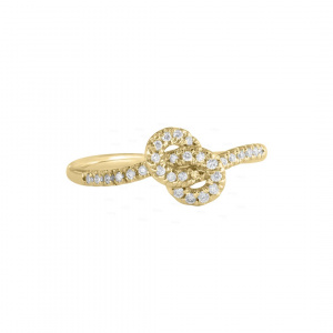 14K Gold 0.18 Ct. Genuine Diamond Love Knot Friendship Promise Ring Fine Jewelry