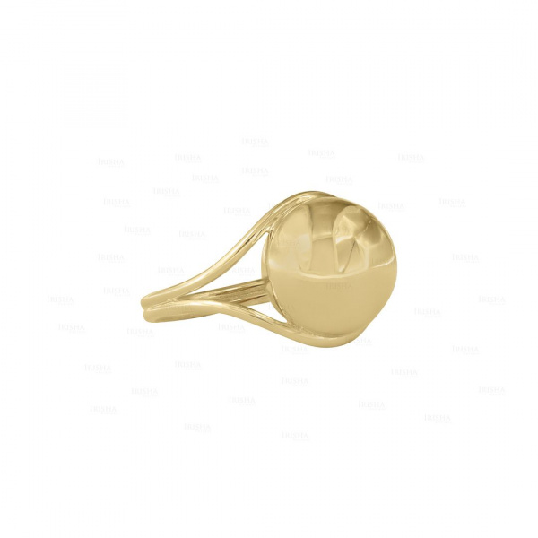 14K Solid Gold 12mm Gold Ball Design Ring Fine Jewelry Size-3 to 8 US