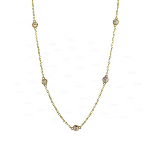 Wedding Necklace 0.25 Ct. Genuine Diamond 14K Gold Fine Jewelry