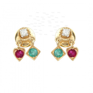 Ruby Emerald Earrings