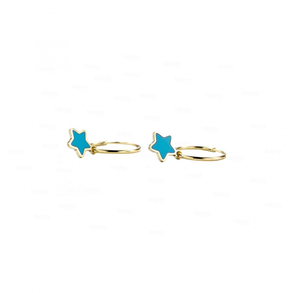 Turquoise Aster Hoops