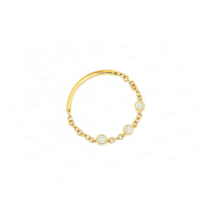Bezel Diamond Chain Ring