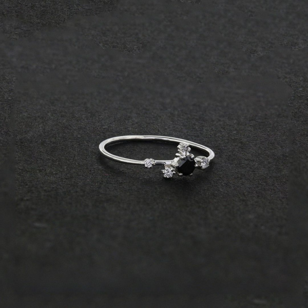 White-Black Diamond Ring