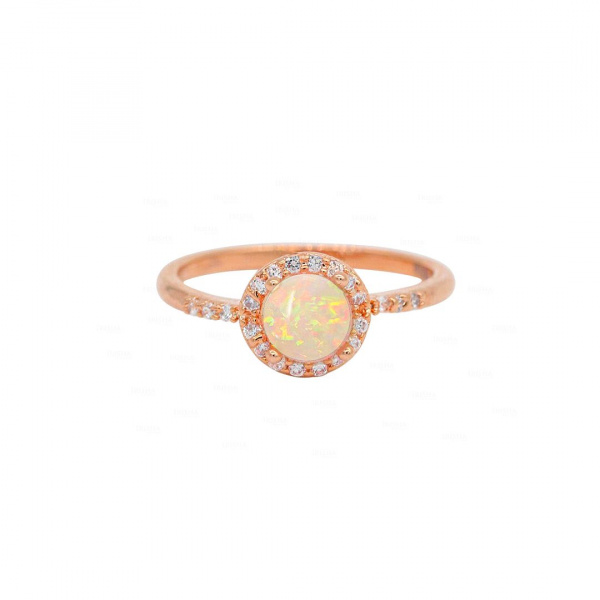 Opal Halo Engagement Ring
