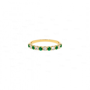 Diamond Emerald Half Eternity Ring