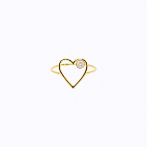 Diamond Heart Ring | 14k Gold