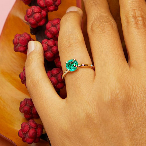Emerald and Multi-Color Stone Ring|14k Gold