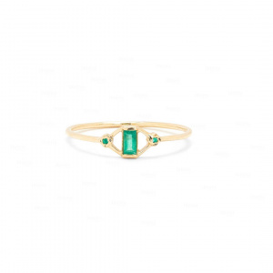 Emerald Baguette Ring|14k Gold