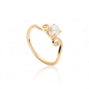 Genuine Moonstone New Arrival Ring 14K Gold Fine Jewelry Size-3 to 8 US