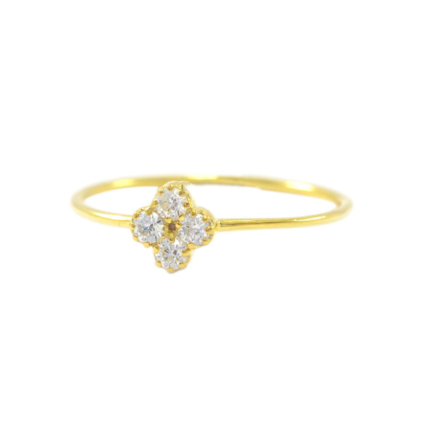 14K Gold 0.05 Ct. Natural Diamond Flower Design Ring Fine Jewelry Size-3 to 9 US
