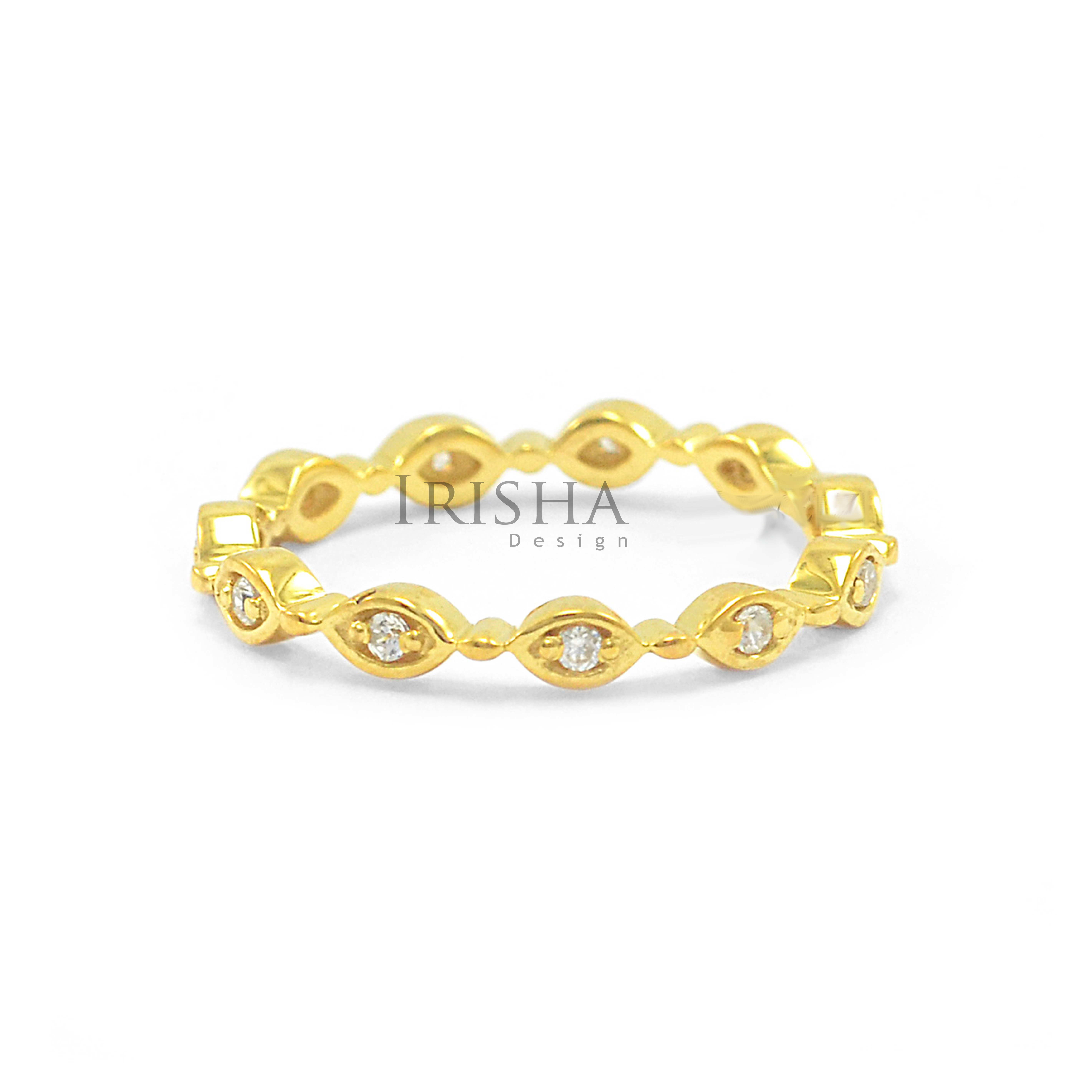 14K Gold 0.10 Ct. Genuine Diamond Eternity Band Ring Women's Fine Jewelry