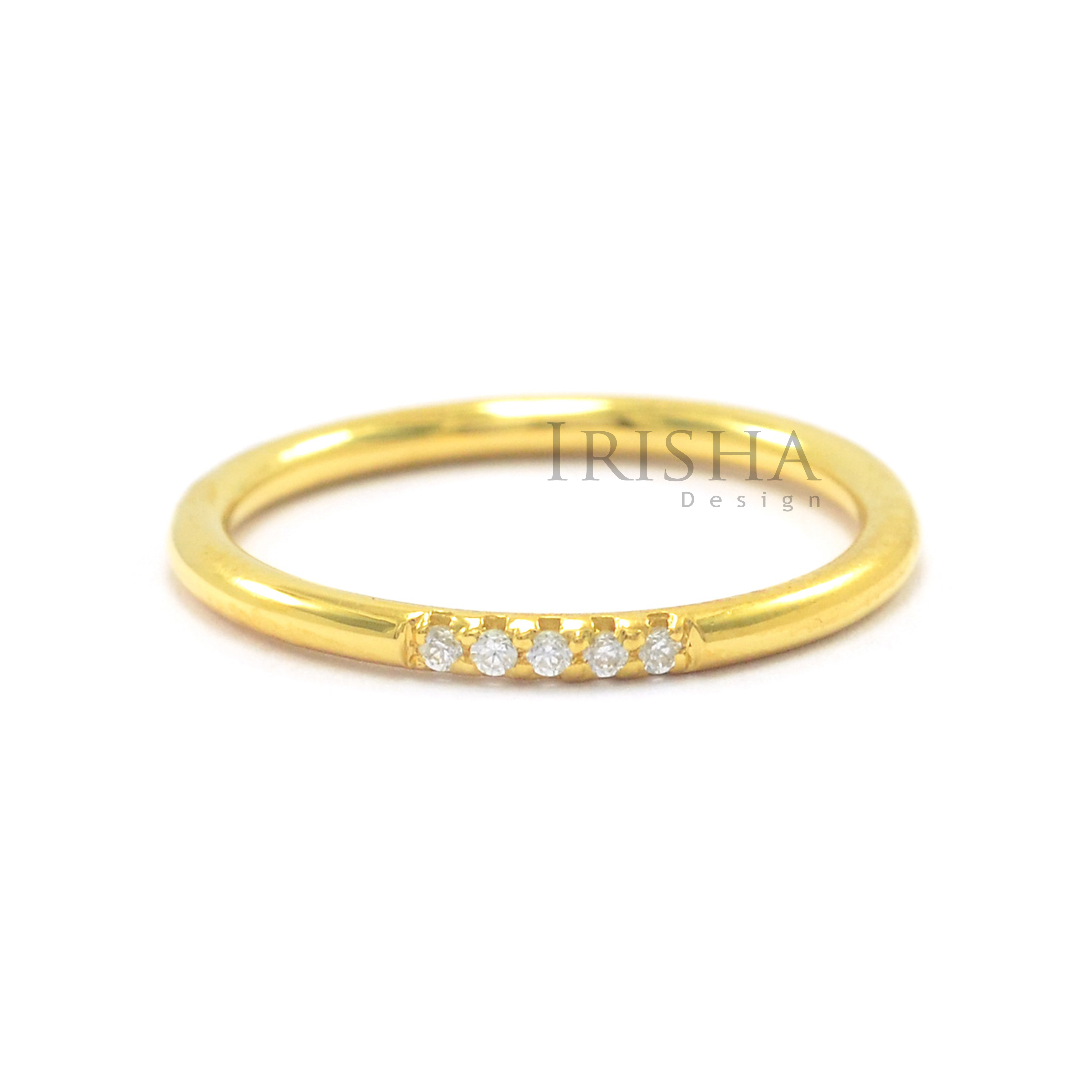 14K Gold 0.05 Ct. Genuine Diamond Engagement Band Fine Ring Size - 3,4,5,6,7,8,9
