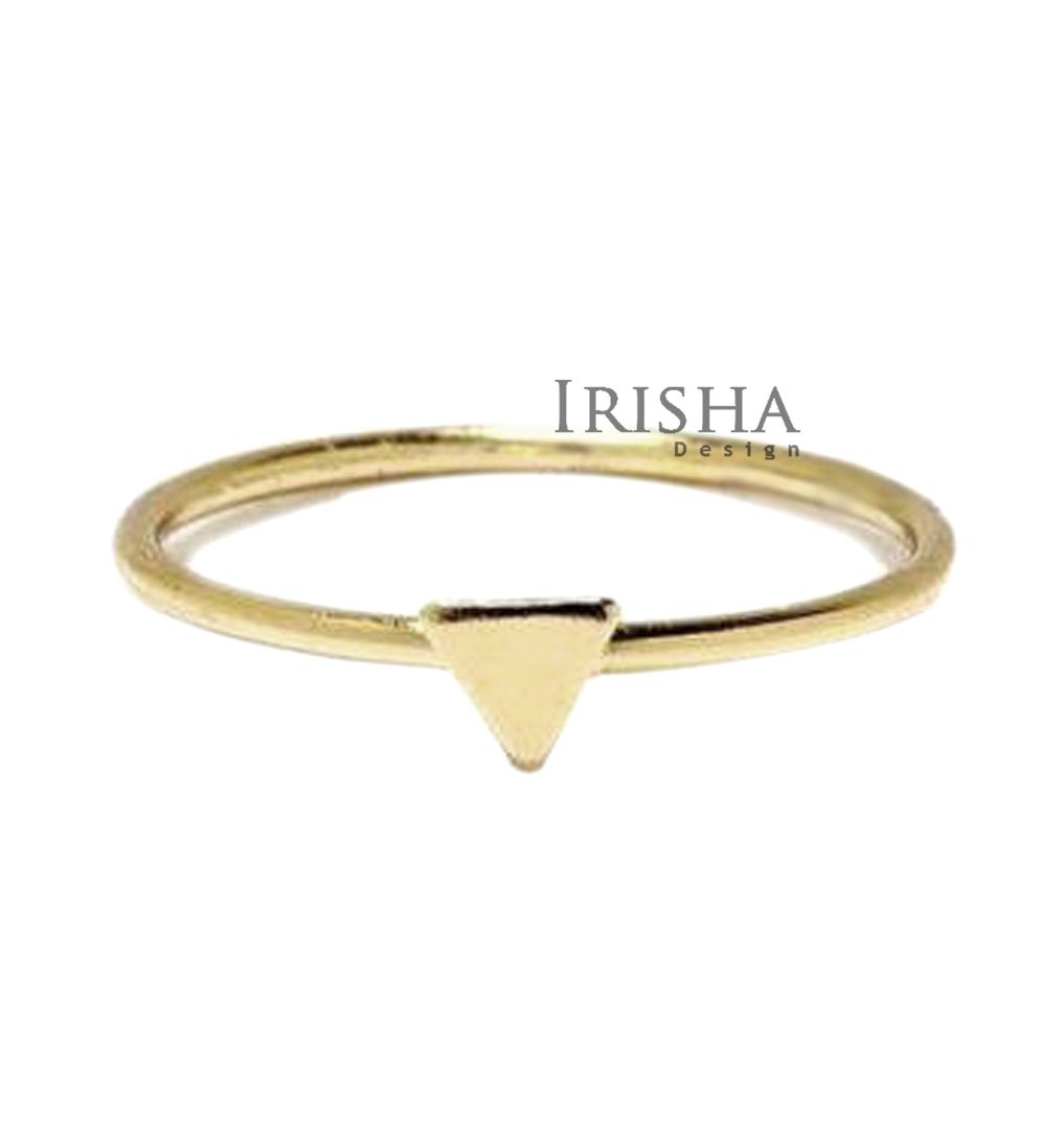 14K Solid Plain Gold Triangle Design Ring Handmade Jewelry Size - 3,4,5,6,7,8,9