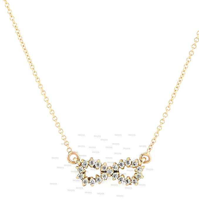 14K Gold 0.32 Ct. Genuine Diamond Infinity Knot Pendant Necklace Fine Jewelry