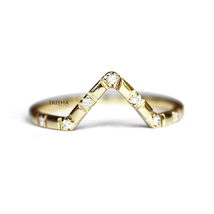 14K Gold 0.08 Ct. Genuine Diamond Stackable Ring Fine Jewelry Size-3 to 8 US