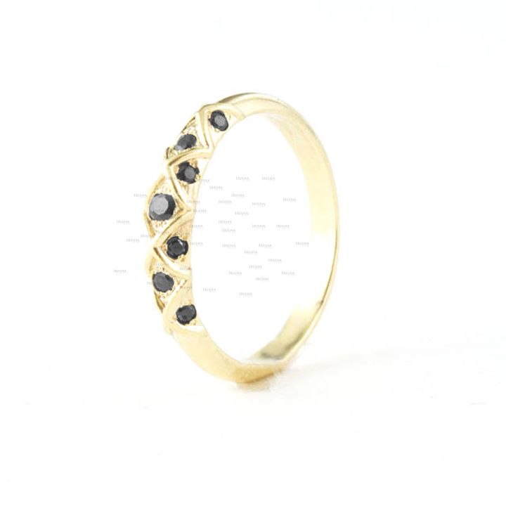 14K Gold 0.25 Ct. Genuine Diamond Art Deco Band Ring Fine Jewelry Size-3 to 8 US