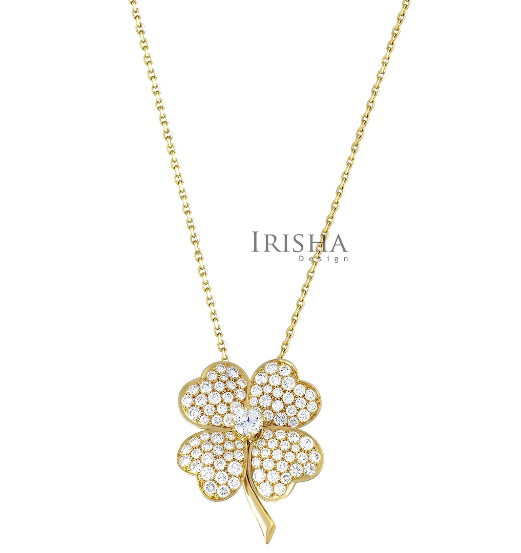 14K Gold 0.70 Ct. Genuine Diamond Floral Design Pendant Necklace Fine Jewelry